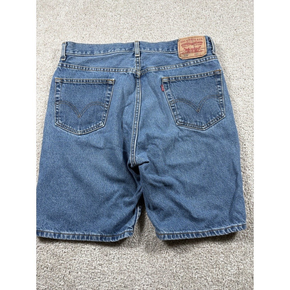 VTG Levis 505 Regular Fit Denim Jean Shorts Mens Size 36 Blue Jorts